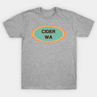 Cider Washington! Gold, Orange, and Light Pine Green Logo Design T-Shirt